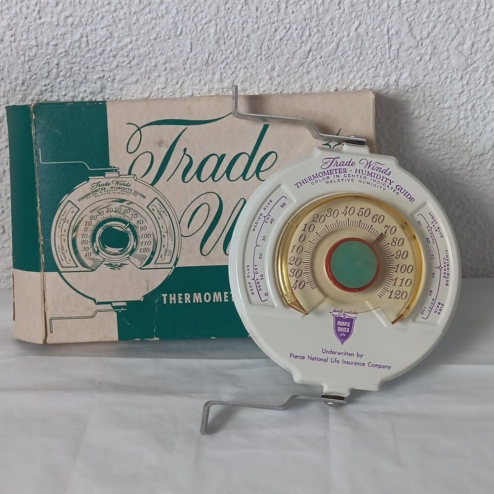 Purple Shields Life Insurance Trade Winds Thermometer Advertising Arcanum